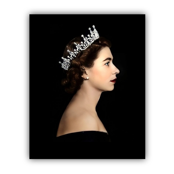 Queen Elizabeth II Silver Crown11x14 Matted Color Portrait 11x8.5 Quality Print - Picture 2 of 3